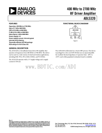 400 MHz to 2700 MHz RF Driver Amplifier ADL5320