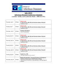 July 2015  Infectious Diseases Conference Schedule