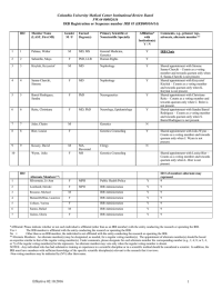 Columbia University Medical Center Institutional Review Board FWA# 00002636 IRB #5 (IRB00010414)