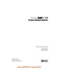 www.BDTIC.com/ADI a 5.0 Product Release Bulletin