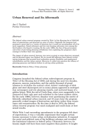 · Urban Renewal and Its Aftermath Abstract Jon C. Teaford