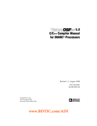 www.BDTIC.com/ADI a 5.0 C/C++ Compiler Manual