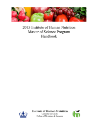 2015 Institute of Human Nutrition Master of Science Program