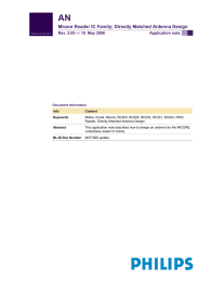 AN Micore Reader IC Family; Directly Matched Antenna Design Application note