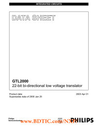 www.BDTIC.com/NXP/ GTL2000 22-bit bi-directional low voltage translator Product data