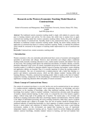 Research on the Western Economics Teaching Model Based on Constructivism