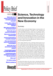 Policy Brief Science, Technology and Innovation in the New Economy