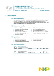 PESD5V0S1BLD 1. Product profile Low capacitance bidirectional ESD protection diode