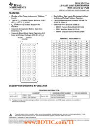 SN74LVTH32244 3.3-V ABT 32-BIT BUFFER/DRIVER WITH 3-STATE OUTPUTS FEATURES