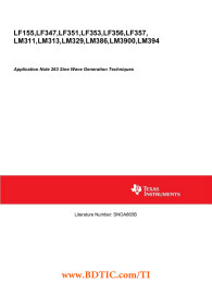 www.BDTIC.com/TI LF155,LF347,LF351,LF353,LF356,LF357, LM311,LM313,LM329,LM386,LM3900,LM394 Application Note 263 Sine Wave Generation Techniques