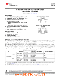 10-MHz LOW-NOISE LOW-VOLTAGE LOW-POWER OPERATIONAL AMPLIFIERS LMV721 LMV722