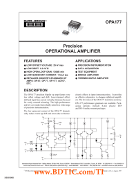 OPA177 Precision OPERATIONAL AMPLIFIER FEATURES