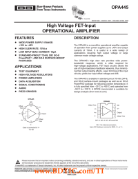 OPA445 High Voltage FET-Input FEATURES DESCRIPTION