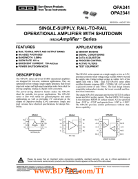 OPA341 OPA2341 SINGLE-SUPPLY, RAIL-TO-RAIL OPERATIONAL AMPLIFIER WITH SHUTDOWN