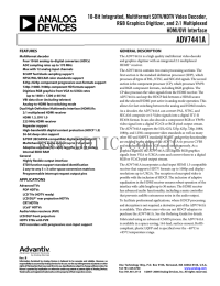 10-Bit Integrated, Multiformat SDTV/HDTV Video Decoder, HDMI/DVI Interface