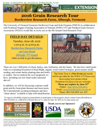 2016 Grain Research Tour Borderview Research Farm, Alburgh, Vermont