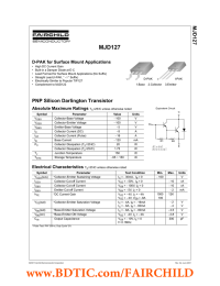 MJD127 PNP Silicon Darlington Transistor Absolute Maximum Ratings