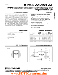 DS4510 CPU Supervisor with Nonvolatile Memory and Programmable I/O General Description