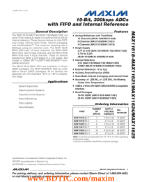 MAX11618–MAX11621/MAX11624/MAX11625 10-Bit, 300ksps ADCs with FIFO and Internal Reference General Description