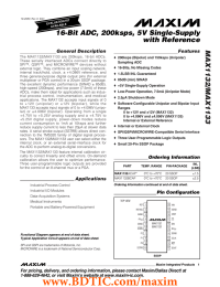 MAX1132/MAX1133 16-Bit ADC, 200ksps, 5V Single-Supply with Reference General Description