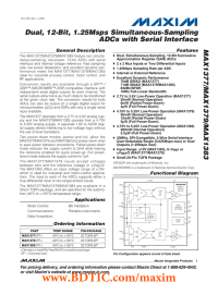 MAX1377/MAX1379/MAX1383 Dual, 12-Bit, 1.25Msps Simultaneous-Sampling ADCs with Serial Interface General Description