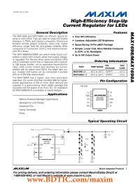 MAX1698/MAX1698A High-Efficiency Step-Up Current Regulator for LEDs General Description