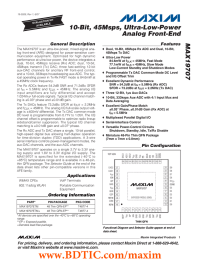 MAX19707 General Description Features