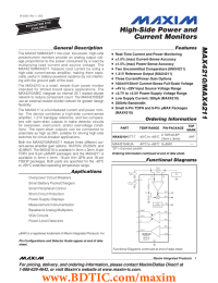 MAX4210/MAX4211 High-Side Power and Current Monitors General Description