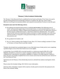 Thomas J. Votta Graduate Scholarship