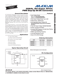 MAX5025–MAX5028 500kHz, 36V Output, SOT23, PWM Step-Up DC-DC Converters General Description