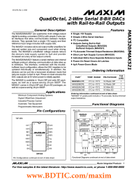 MAX520/MAX521 Quad/Octal, 2-Wire Serial 8-Bit DACs with Rail-to-Rail Outputs _______________General Description