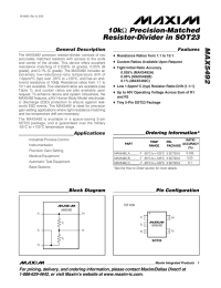 MAX5492 10k Resistor-Divider in SOT23 Precision-Matched