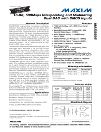 MAX5895 General Description Features