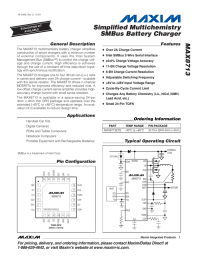 MAX8713 Simplified Multichemistry SMBus Battery Charger General Description