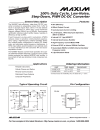 MAX887 100% Duty Cycle, Low-Noise, Step-Down, PWM DC-DC Converter _______________General Description