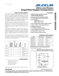 MAX921–MAX924 Ultra Low-Power, Single/Dual-Supply Comparators _______________General Description