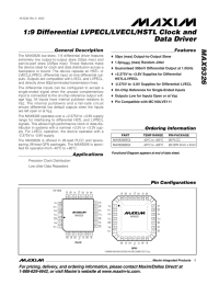 MAX9326 1:9 Differential LVPECL/LVECL/HSTL Clock and Data Driver General Description