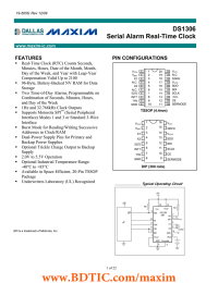 DS1306 Serial Alarm Real-Time Clock  FEATURES