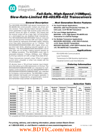 Fail-Safe, High-Speed (10Mbps), Slew-Rate-Limited RS-485/RS-422 Transceivers General Description Next Generation Device Features