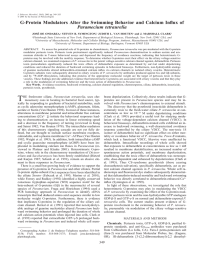 G-Protein Modulators Alter the Swimming Behavior and Calcium Influx of