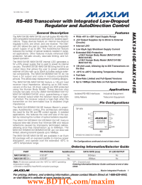 MAX13410E–MAX13415E RS-485 Transceiver with Integrated Low-Dropout Regulator and AutoDirection Control General Description