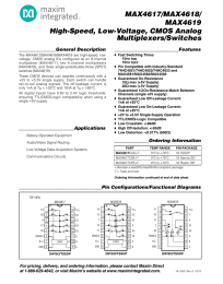 MAX4617/MAX4618/ MAX4619 High-Speed, Low-Voltage, CMOS Analog Multiplexers/Switches