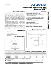 MAX4923–MAX4926 Overvoltage Protectors with External pFET General Description