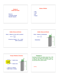 States of Matter Chapter 9 Solids and Fluids Solids: Stress and Strain