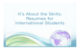 It’s About the Skills: Resumes for International Students