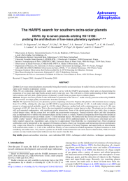 Astronomy Astrophysics The HARPS search for southern extra-solar planets &amp;