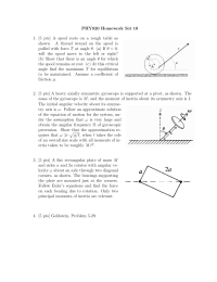 PHY820 Homework Set 10 shown. A thread wound on the spool is