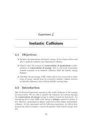 4 Inelastic Collisions Experiment 4.1