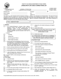 LANDSCAPE PLAN CHECK CORRECTIONS LIST