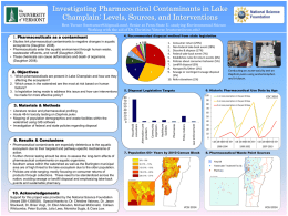 Investigating Pharmaceutical Contaminants in Lake Champlain: Levels, Sources, and Interventions